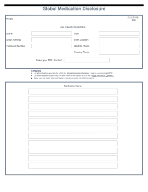 ExxonMobil Medication Disclosure Consent Form