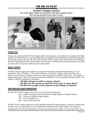 MH CO-PILOT Oxygen System Manual