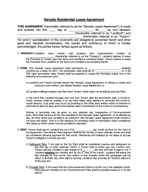 Nevada Residential Lease Agreement