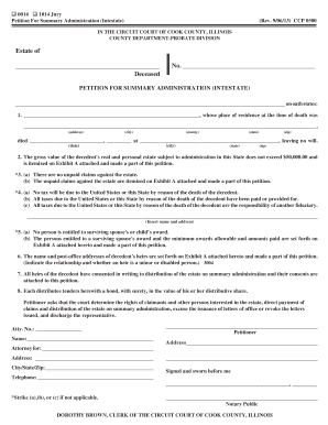 software for summary administration form