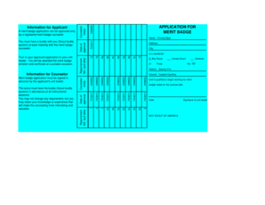 Boy Scouts of America Merit Badge Application