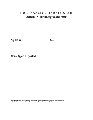 Louisiana Notarial Signature Form