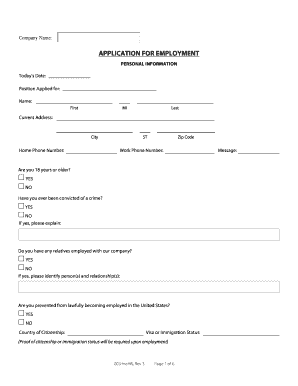 Employment Application Form