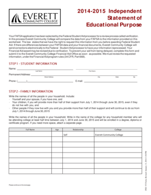 2014-2015 Independent Statement of Educational Purpose