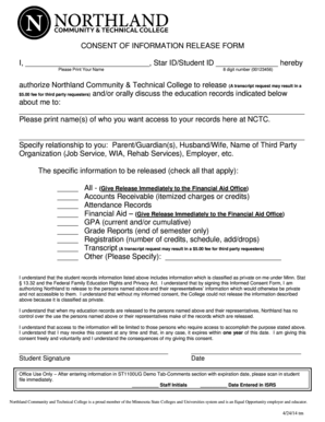 Consent of Information Release Form