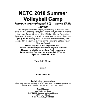 NCTC 2010 Summer Volleyball Camp - northlandcollege