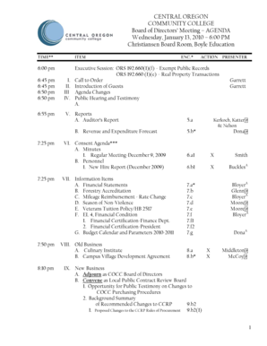 Board of Directors Meeting Agenda and Minutes