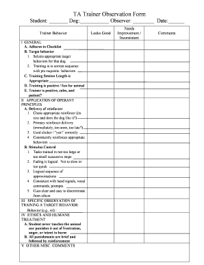 TA Trainer Observation Form