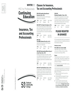 PCC Continuing Education Registration Form