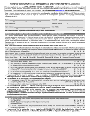 California Community Colleges Board Of Governors Fee Waiver Application