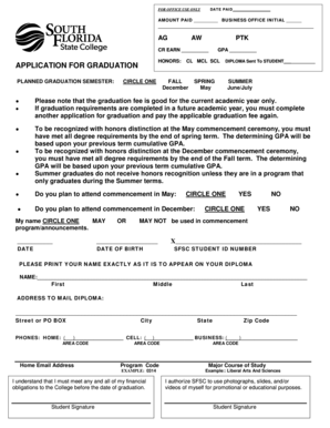 Application for Graduation Honors