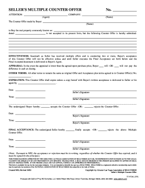 Seller's Multiple Counter Offer