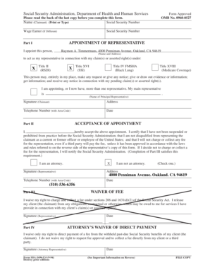 Social Security Representative Appointment Form