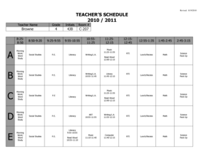 Teacher Schedule Form