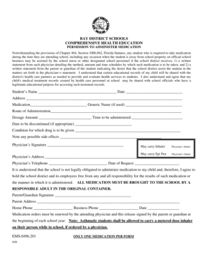 Florida Medication Administration Permission Form