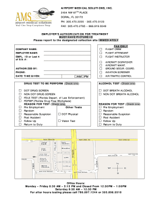 FAA Employer Authorization for Treatment