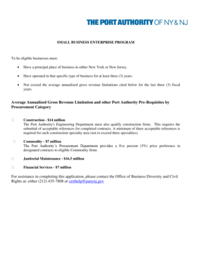 Small Business Enterprise Certification Application