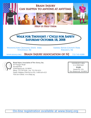 2008 Walk for Thought Cycle for Safety Registration Form