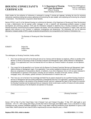 HUD 92531 Housing Consultants Certificate-1 - ResMac Wholesale