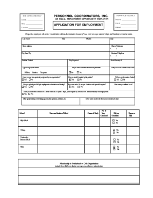 Employment Application Form