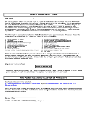 Joining letter format - Appointment Letter (Year 5) - healthcare-professionals sw