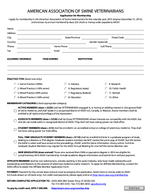 AASV Membership Application