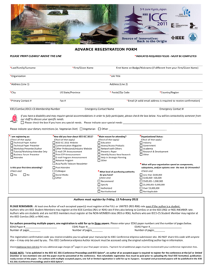 IEEE ICC 2011 Advance Registration Form