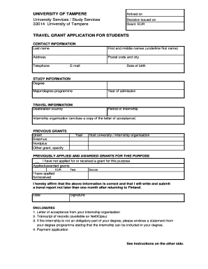 uga travel distribution form