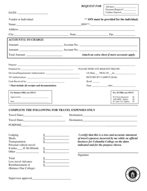 Advance Payment Request Form