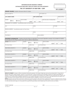 Continuation Enrollment Form for Students and Dependents