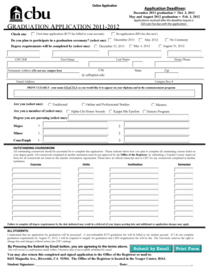 Graduation Application 2011-2012