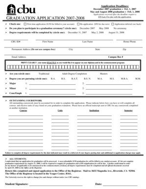 Graduation Application 2007-2008