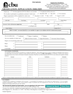 Graduation Application 2008-2009
