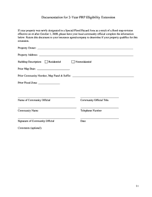 2-Year PRP Eligibility Extension Form