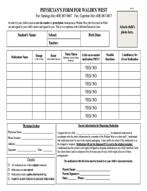 Physician’s Form for Walden West