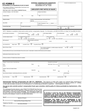 Oklahoma Employer’s First Notice of Injury