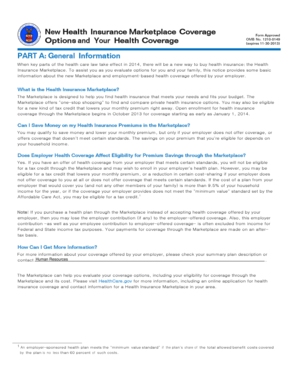 Health Insurance Marketplace Coverage Options Notice