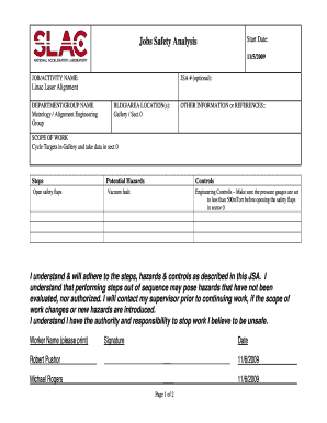 Job safety analysis form pdf - Linac Laser Alignment - www-group slac stanford