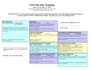 One Day Training Section of the Registration Form - mcdowelltech