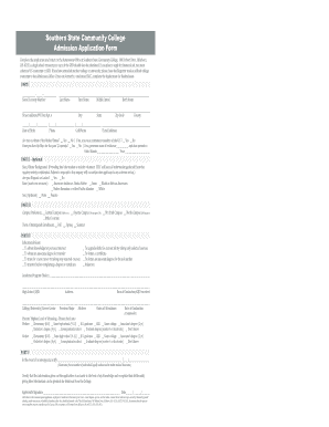 Southern State Community College Admission Application Form