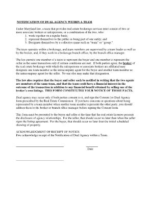 Notification of Dual Agency within a Team