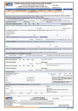 Common Application Form for Income Schemes