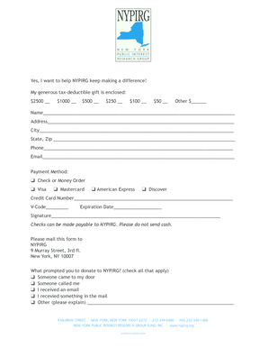 NYPIRG Donation Form