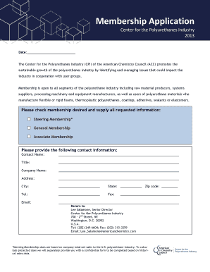 CPI Membership Application - Polyurethanes - American Chemistry ...