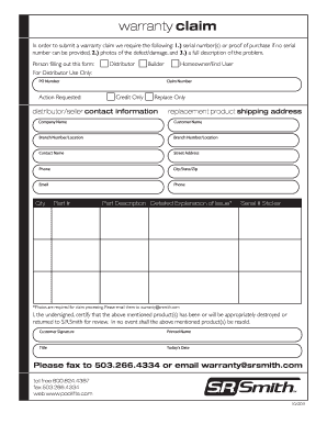 Warranty Claim Form