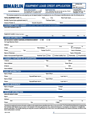 Equipment Lease Credit Application