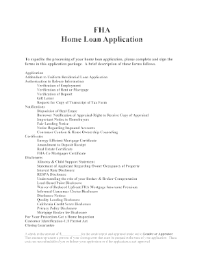 FHA Home Loan Application