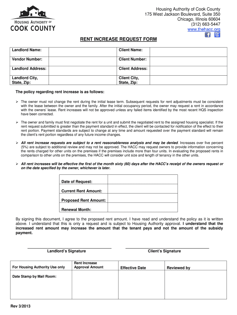 hacc rent increase form Preview on Page 1.