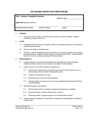 Vitals examples - SOP 102: Standard Operating Procedure (SOP) Preparation and ...