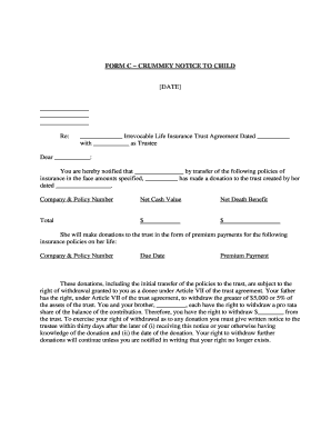 Crummey Notice to Child